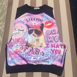 Galaxy grumpy cat tank